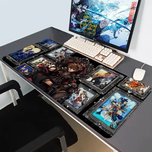 Alfombrilla de ratón grande para juegos, alfombrilla antideslizante de Anime Kingdom Hearts para ordenador portátil, decoración de escritorio, alfombrillas de ratón extendidas, alfombrilla para teclado de oficina