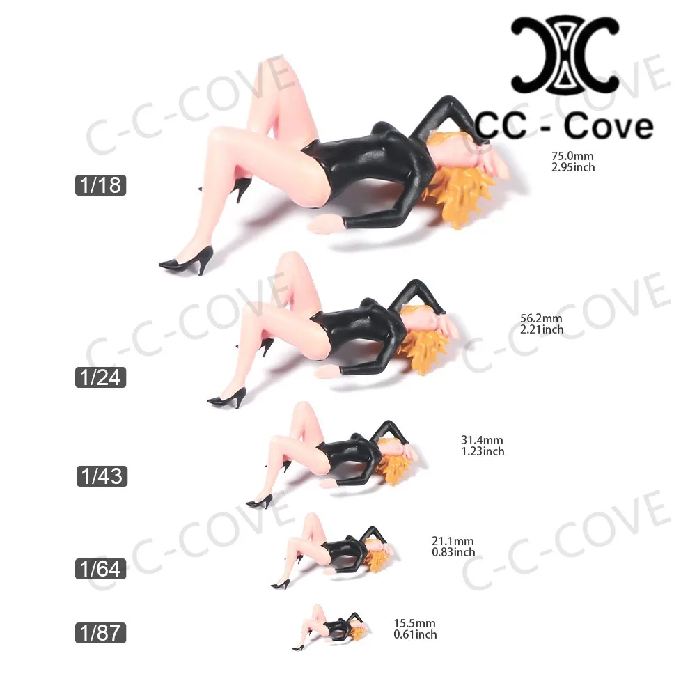 Painted Miniatures1/18 1/24 1/43 1/64 1/87 Seductive Girl Wearing A Black Tight Fitting Outfit Figure Model Toys View Decoration - Image 6