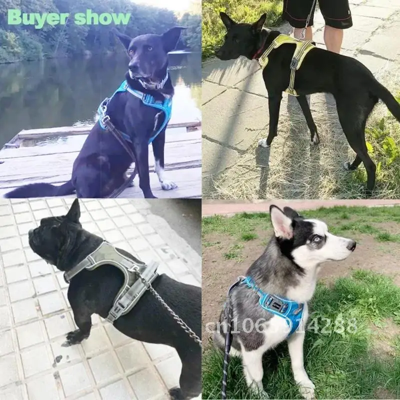 

Harness Nylon Pet Dog Reflective Dog Padded Vest Adjustable Chest for Safety Medium All Lead Large Strap Dogs Weathers Small