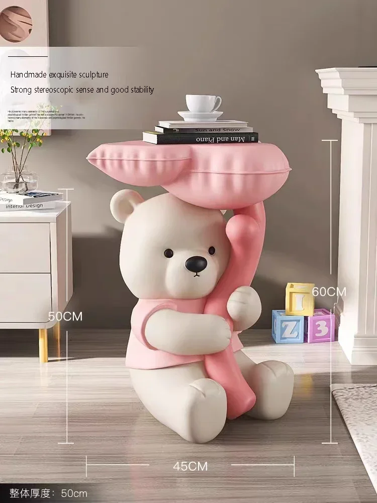 Decoration Home Vigorous Bear Coffee Table Sculptures & Figurines Kawaii Room Accessories Furniture Nightstands Bedside Tables G