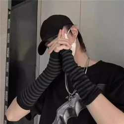 Outdoor Punk Long Fingerless Gloves Cuff For Women Men Outdoor Hip-hop Glove Elbow Mittens Cool Stretch Winter Arm Warmer Mitten