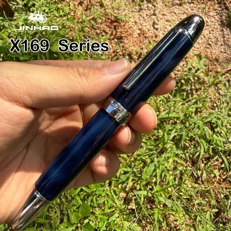 JINHAO X169 – stylo à plume élégant noir avec clip argenté, pointe M/F/EF, stylo à encre, fournitures scolaires, papeterie pk 9019 X159 P136