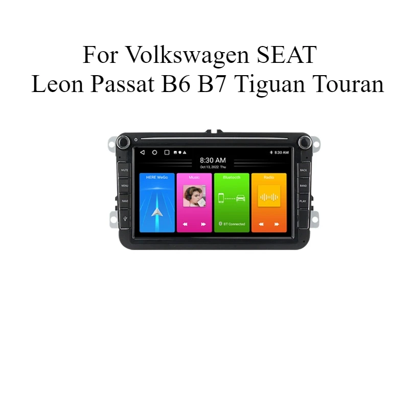 Для Volkswagen SEAT Leon Passat B6 B7 Tiguan Touran Экран Радио Мультимедиа Беспроводная Стерео 2 Din Экран 8 дюймов Android 13