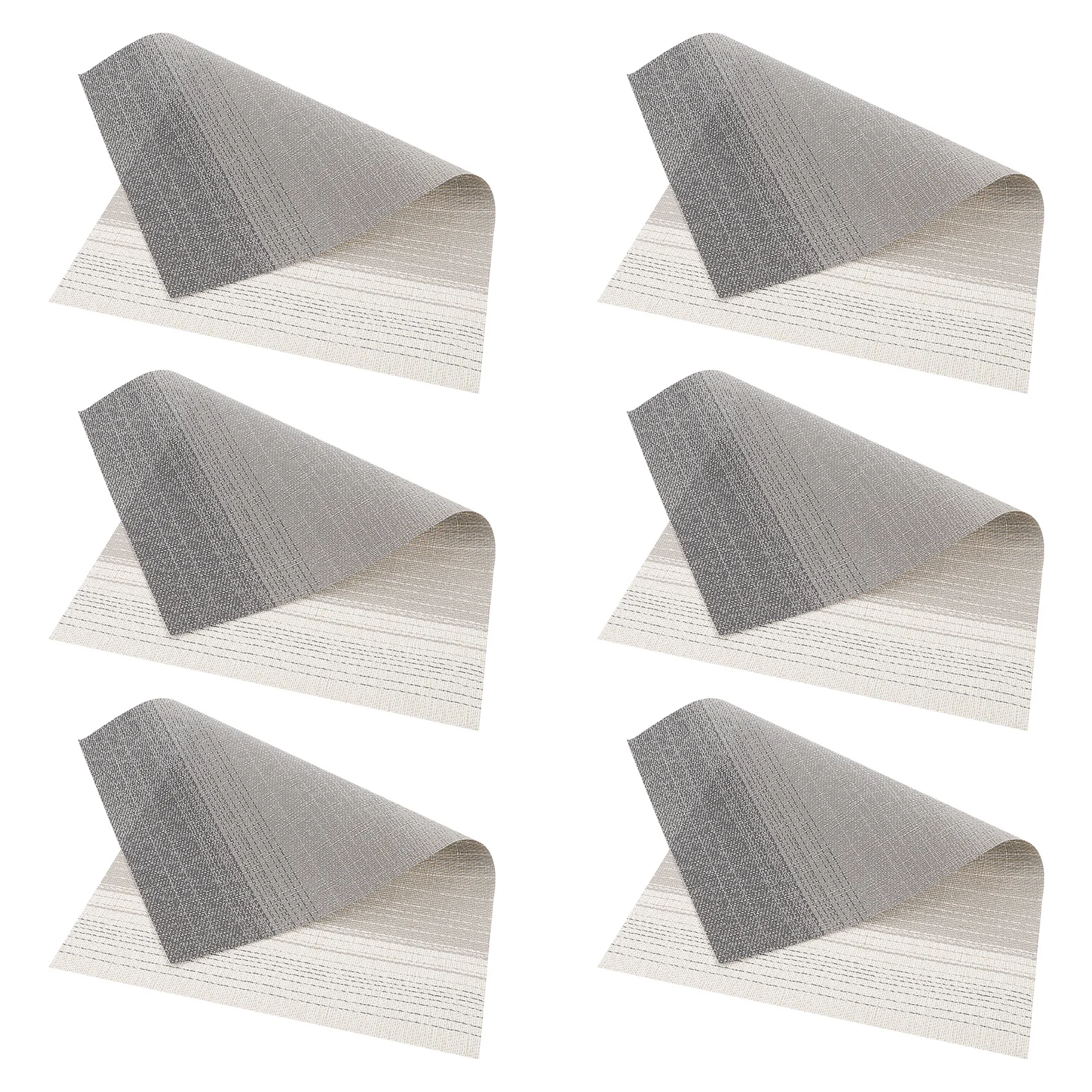 

6Pcs Stripe Pattern Rectangular Heat Insulation Placemat Anti-Scald Non-Slip Kitchen Dining Table Protector Household Use