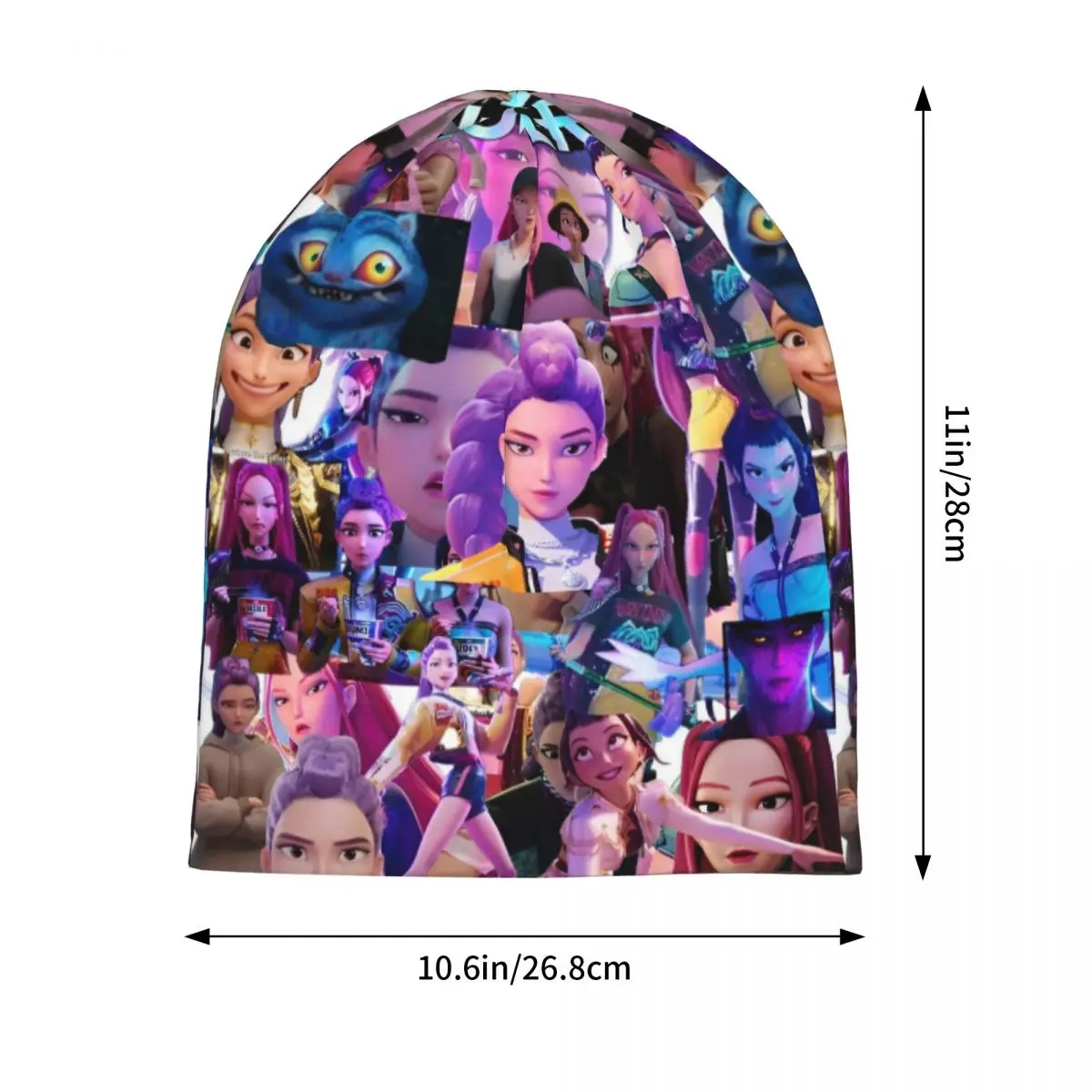 هنتركس زوي رومي ميرا بونيه القبعات الشارع Skullies قبعة صغيرة KPop شيطان الصيادين للرجال النساء قبعة مرنة الحرارية الدافئة #2