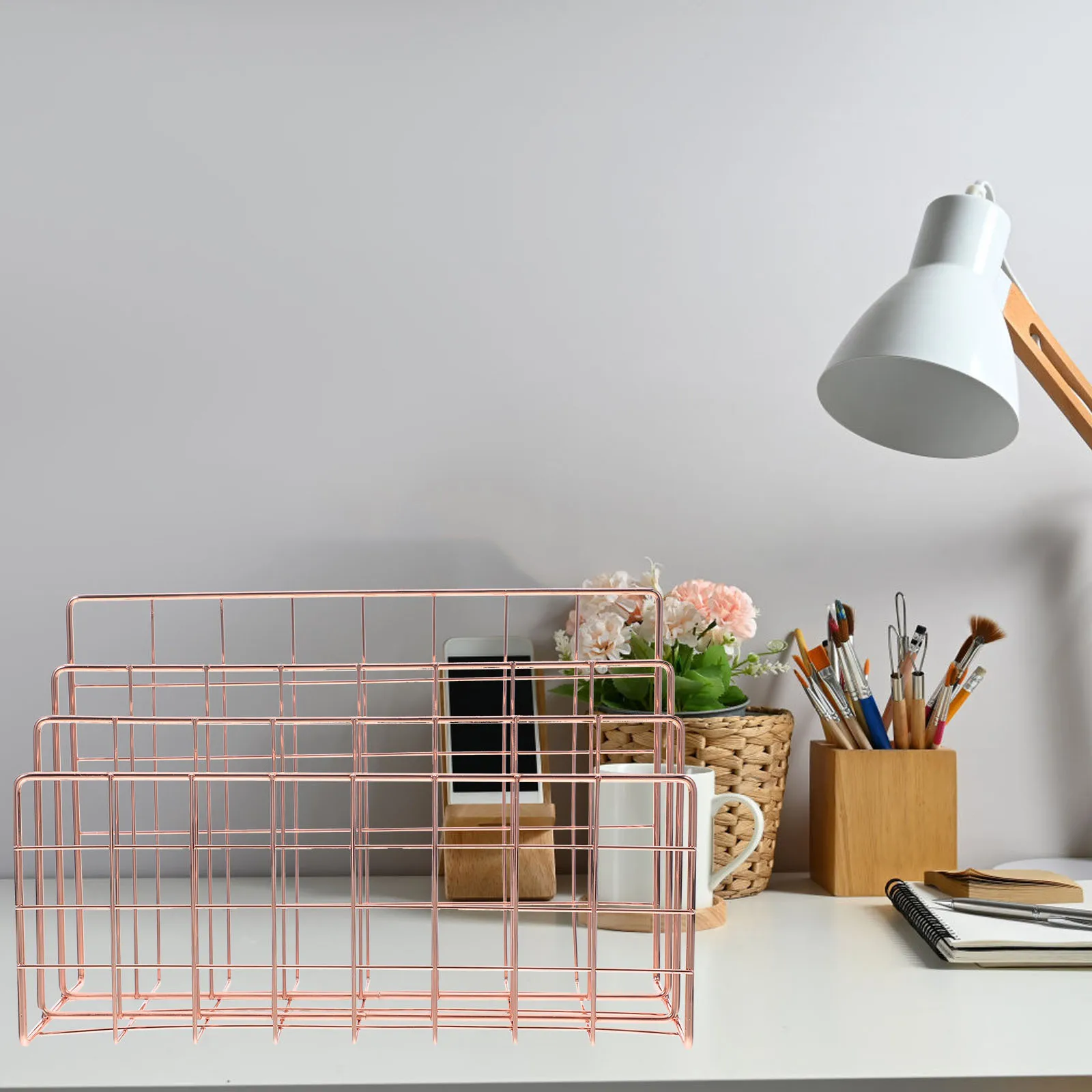 

Desktop File Organizer Iron Mail Holder For Desk With Slots Paper Receipt Folder Organizer Stand Stylish