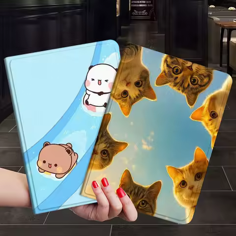 Bear Cat Art Cartoon Cute Gift For Xiaoxin Lenovo Tab P12 Extreme Legion Y900 Idea Pro GT 12.1 2025 Foldable Tablet Case