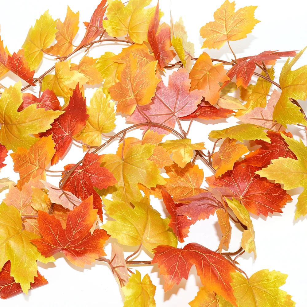 Thanksgiving Dekorationen Herbst Ahorn Rebe Girlande Künstliche Herbst Herbst Laub Girlande Hochzeit Kamin Dekor Halloween Party – Detail 24