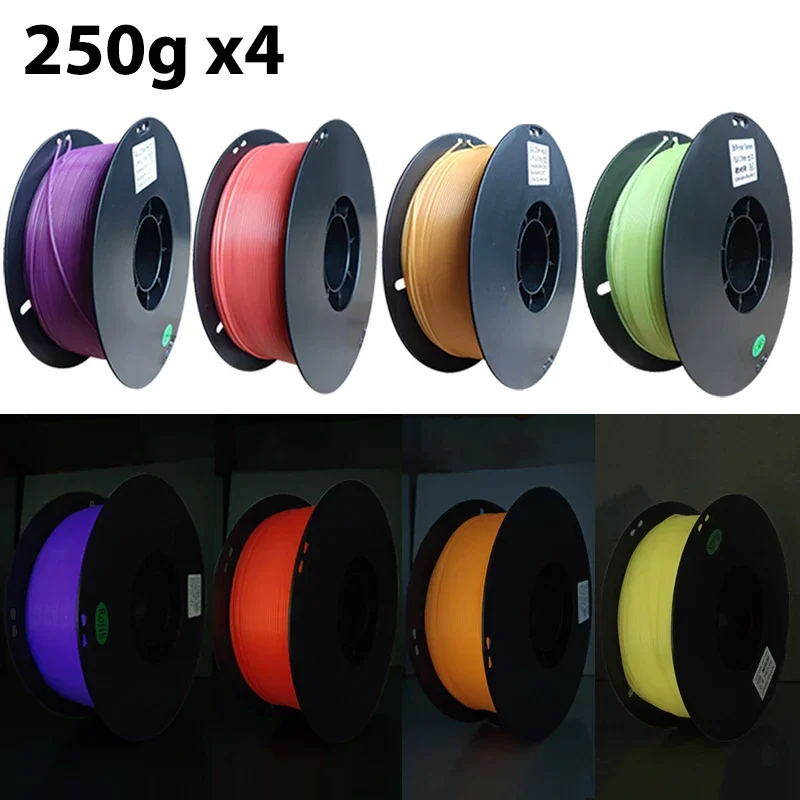 3D PLA Glow In The Dark Filament Luminous Filament 250gx4 PLA 1.75mm 3D Printing Plastic Materials filamento impresora 3d 1kg