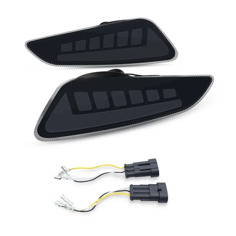 A21F-Motorcycle Front Dynamic Turn Signals Lights LED Daytime Running Lights For Vespa Sprint Primavera 50 125 150