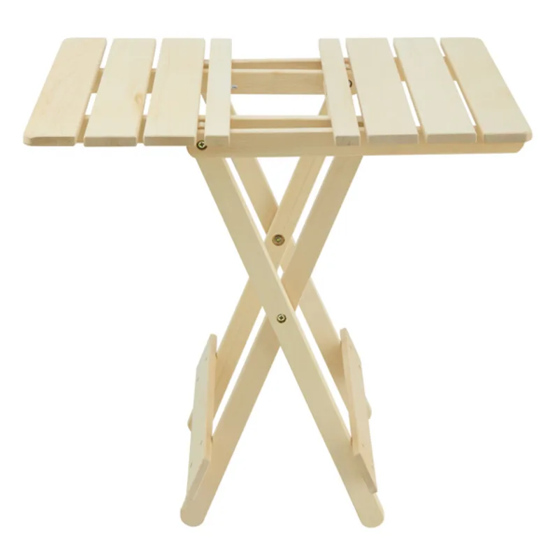 Foldable Square Outdoor Solid Suitable Backyard Balcony Portable Space-saving Natural Wooden Folding Robust Sturdy Structure