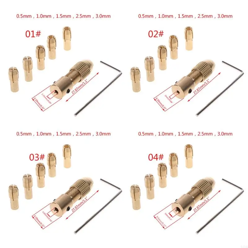 

Y3NB 7Pcs/Set 2/2.35/4.05/5.05mm Electric Motor Shaft Mini Chuck Fixture Clamp 0.5-3.
