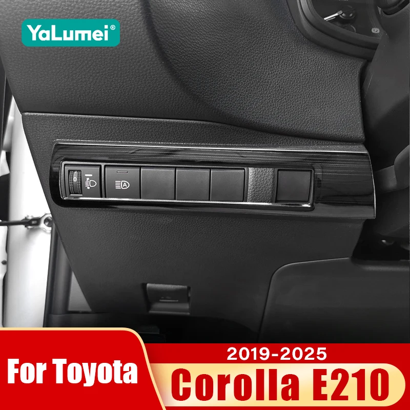 Für Toyota Corolla E210 2019 2020 2021 2022 2023 2024 2025 Hybrid Edelstahl Scheinwerfer-Einstellknopf-Abdeckung Zubehör