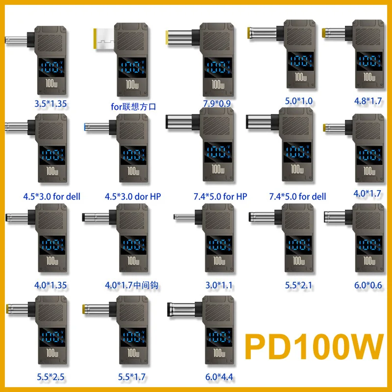 NEW 2026 5525 PD100W Type-C to DC Plug Converter USB C to DC Laptop Charging Adapter Power Charger Connector Tip for Lenovo Thin