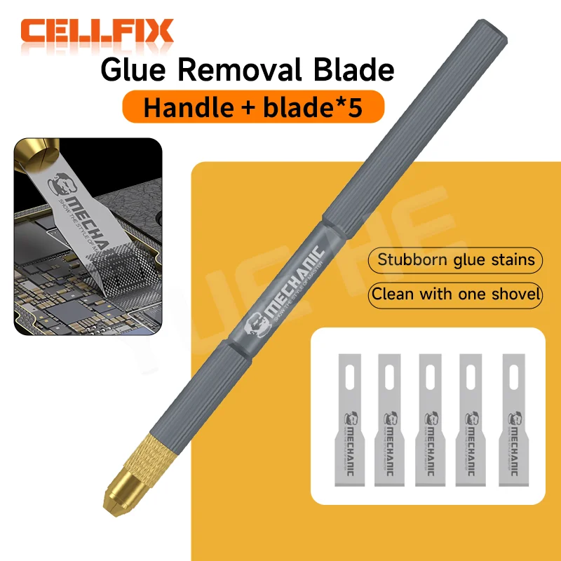 

MECHANIC FS-51 Профессиональный набор лезвий для удаления клея, лезвия из нержавеющей стали для печатной платы IC, набор ножей для расклейки процессора