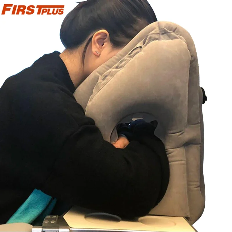 Inflatable Portable Sleeping Pillow Head Suppot Airplane Car Head Rest Nap Air Sleeper Travel Seat Sleep Pillows Airport Outdoor