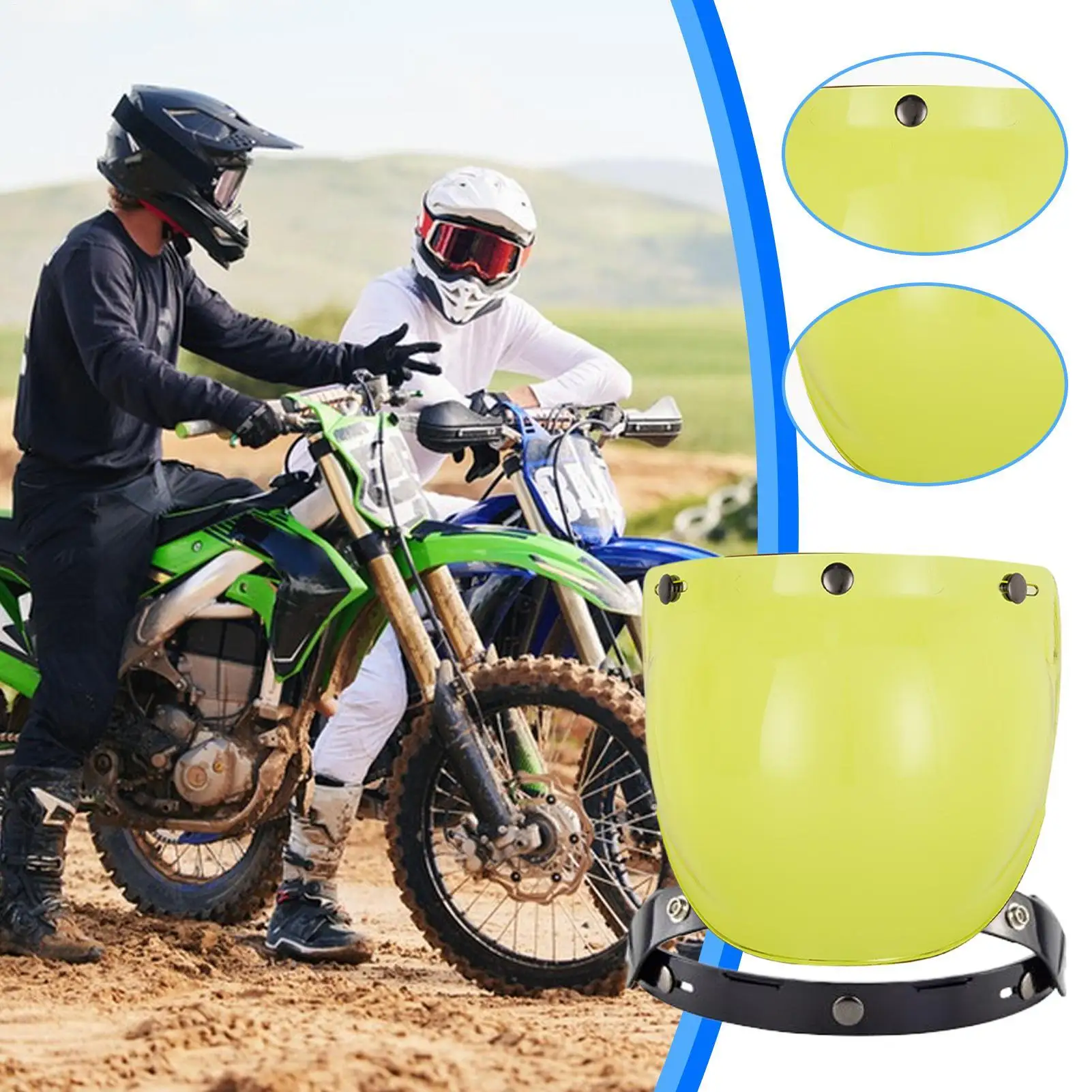 

Motorcycle Helmet Visor Wind Shield Lens Open Face Lens for Rainy Weather Night Long Distance Touring Sunny Day Protection