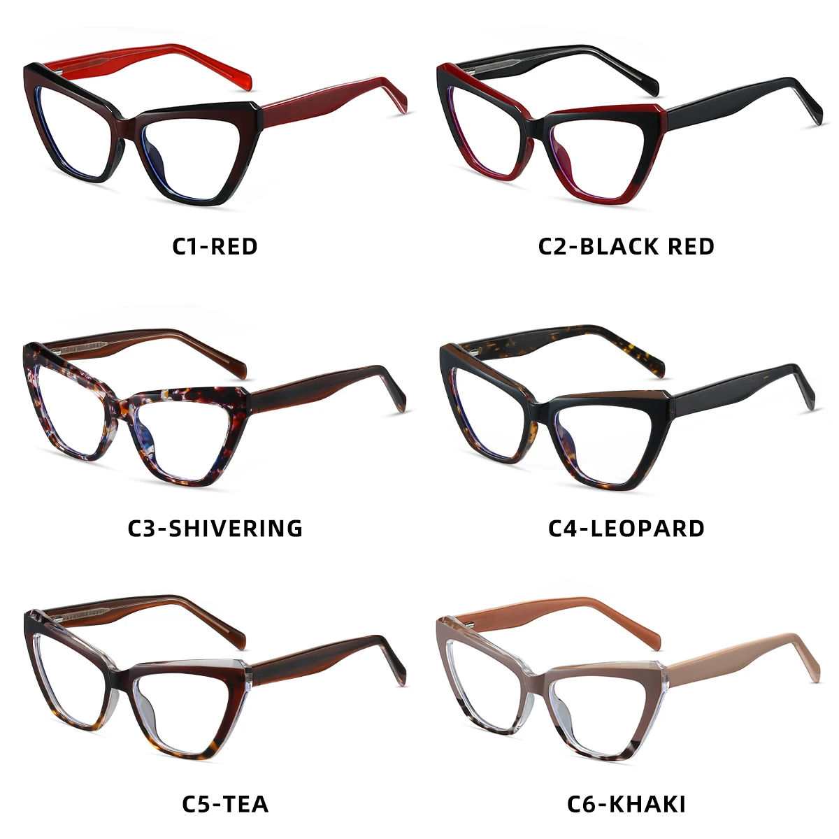 JMISUS 2025 موضة Cateye نظارات طبية الربيع الساق قصر النظر نظارات خلات فراشة النظارات التقدمية للنساء