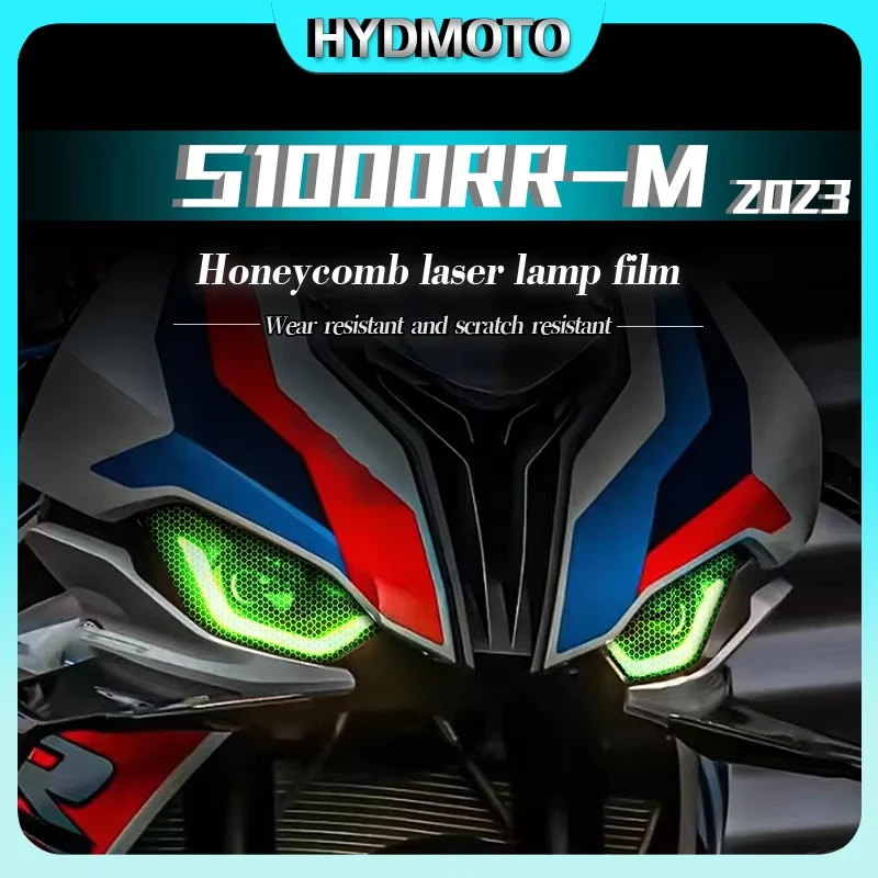 

For BMW S1000RR-M S1000RRM s1000rr m 2023 honeycomb laser light headlight film smoked black tail light film Modified accessories