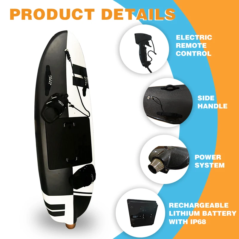 Professional Water Sports Carbon Fiber Electric Surfboard 15kw 55km/h Jetsurf Surfing Board view 3