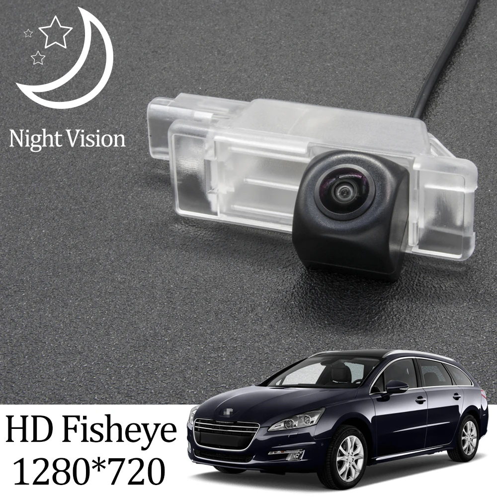 Owtosin HD 1280*720 Fisheye Rear View Camera For Peugeot 508 sedan/508 SW/508 RXH 2011-2018 Car Reverse Parking Accessories