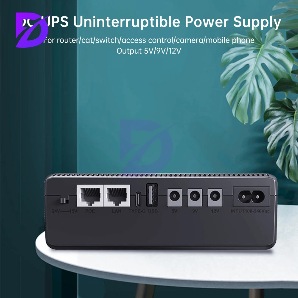 UPS Router 5V9V12V Optical Cat Monitor Backup Power Supply Uninterruptible Power DCDC UPS 8800mah10400mah UpgradeType-cInterface