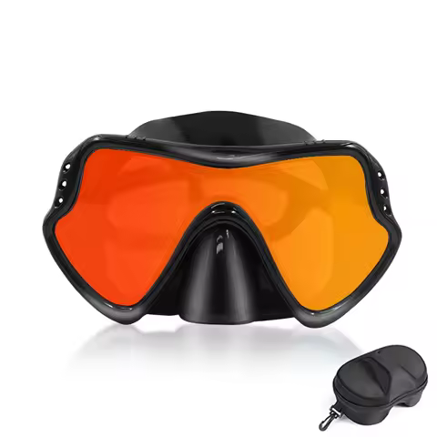 Superior Mirrored Lens Snorkeling Mask Adult Diving Glasses Silicone Underwater Goggles Mask with Zipper Box