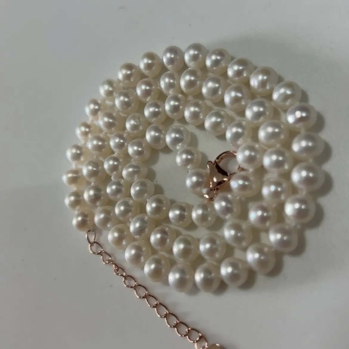 Classic Pearl Necklace AAAA 8-9mm Natural Japanese Pearl Necklace 40cm Stretchable Chain 925s Button