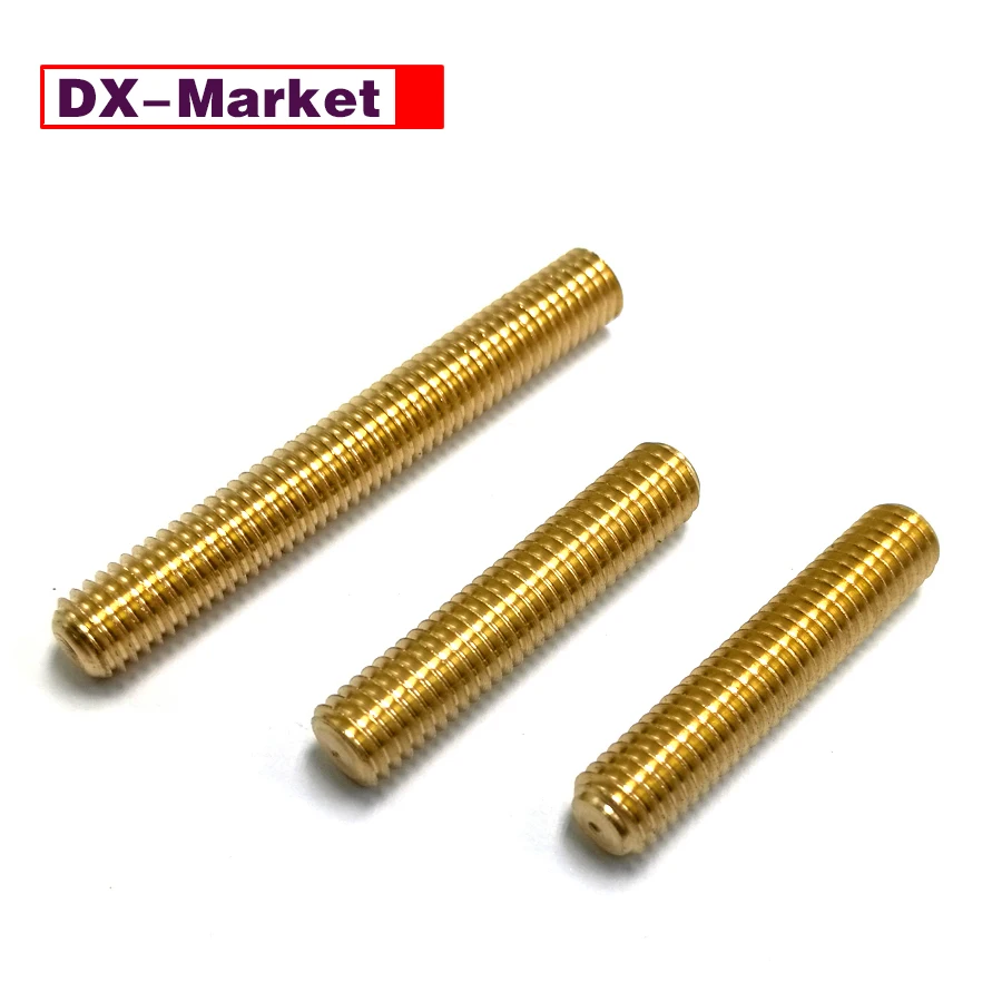 Varilla roscada de latón M3 M4 M5 M6, sujetadores de latón con tornillo roscado completo, A052