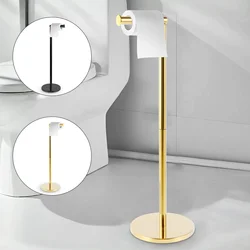 New Toilet Paper Holder Stainless Steel Standing Toilet Roll Stand with Top Storage Shelf Rustproof Toilet Paper Stand for Home
