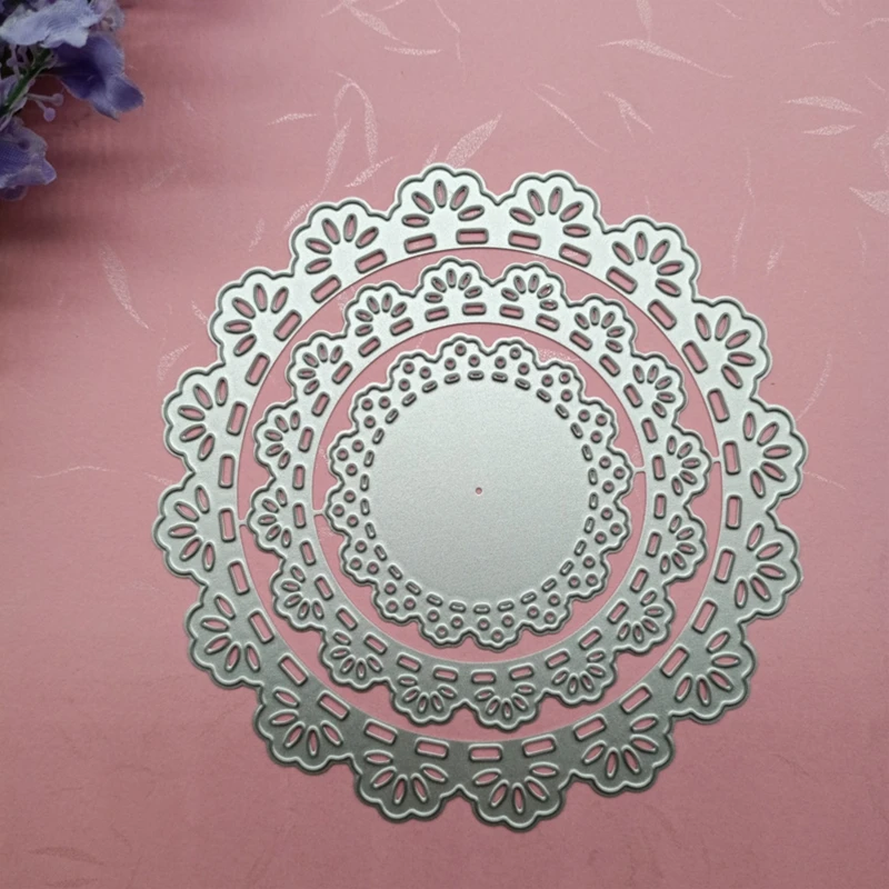 Nesting Cricle Cutting Dies Lace Die Cuts for Gift Card Making DIY Scrapbooking Dropsale