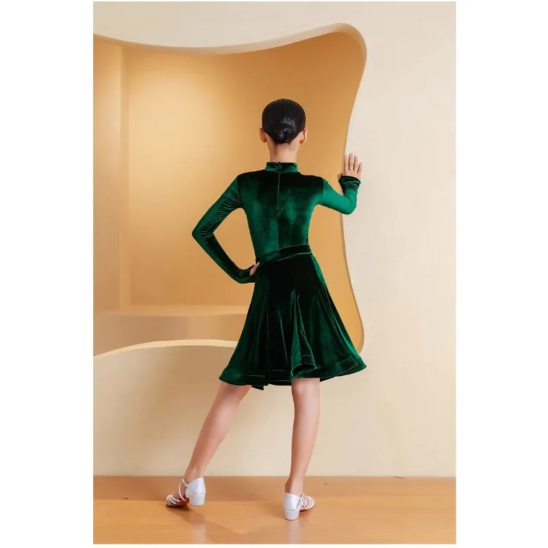 2025 جديد للأطفال فستان رقص اللاتينية المرأة الاطفال ممارسة الرقص الزي المرأة شعبية الخريف/الشتاء درجة المنافسة اللاتينية