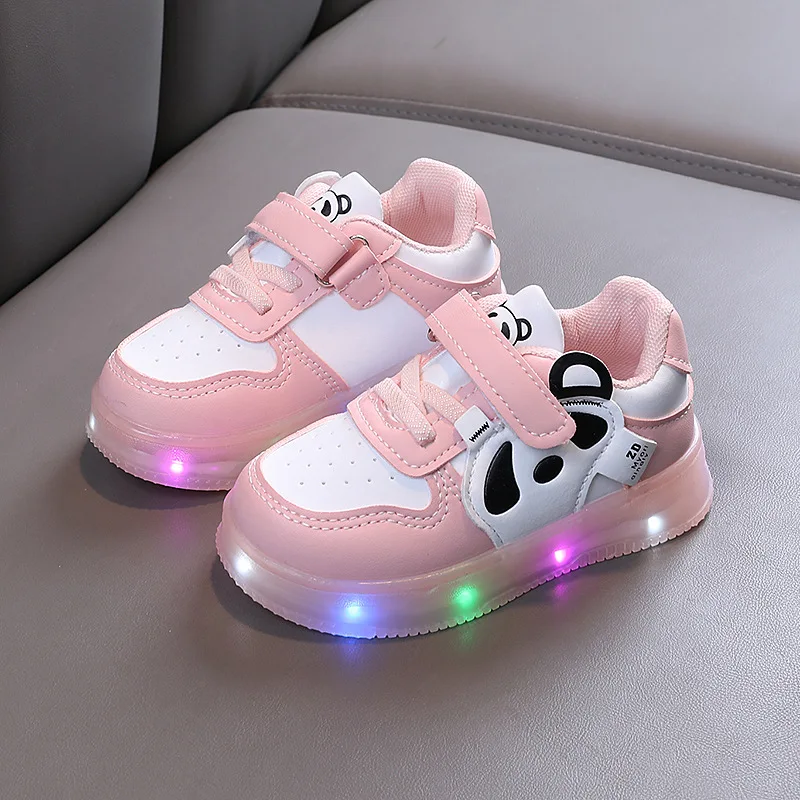 LED أحذية أطفال للفتيات لطيف الكرتون أحذية طفلة Kawaii حذاء قماش لينة أسفل أحذية رياضية حذاء كاجوال الأولاد حذاء مسطح