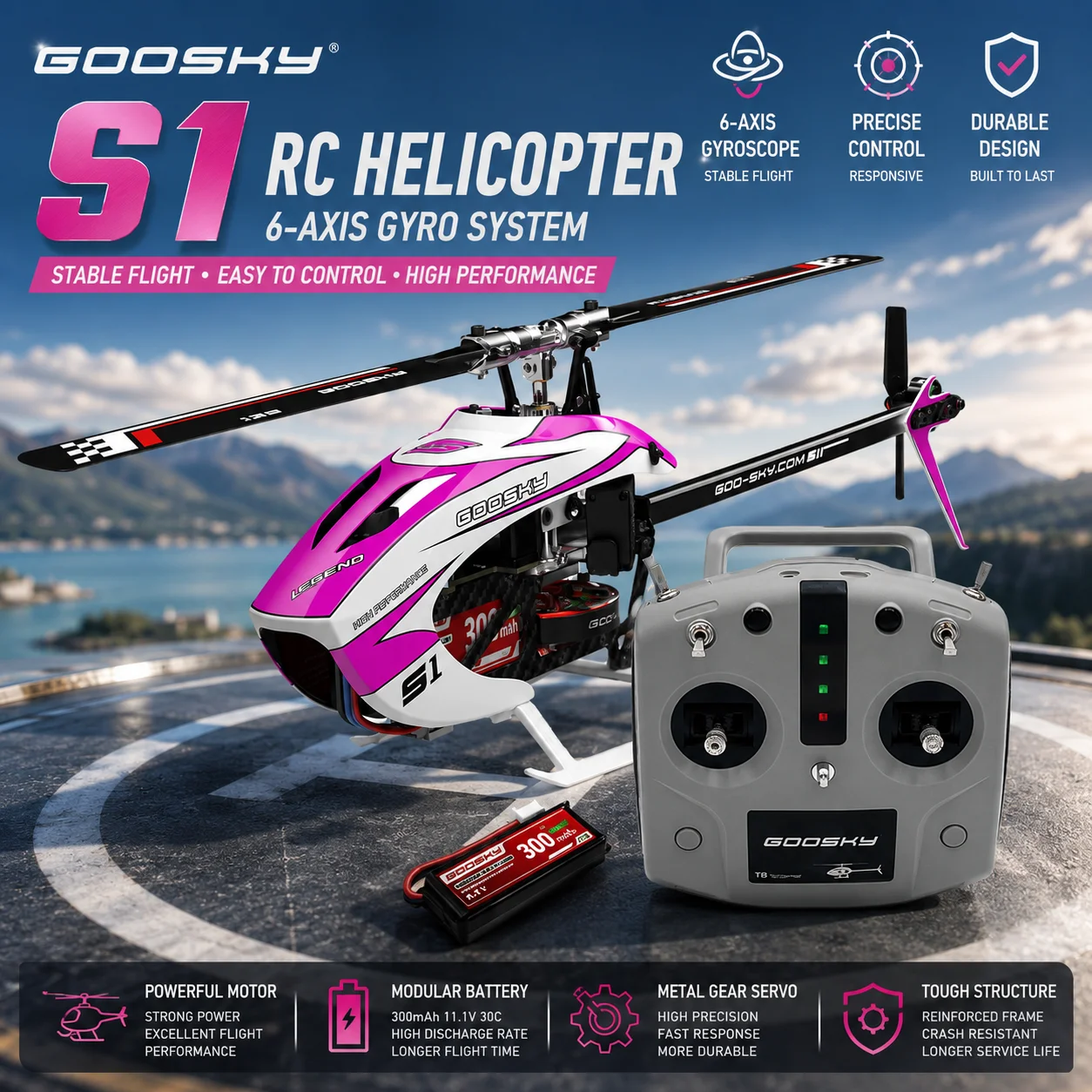 RTF GOOSKY S1 RC Helicopter, 3D Stunt Aerobatic RC Helicopter Model1-Mode2