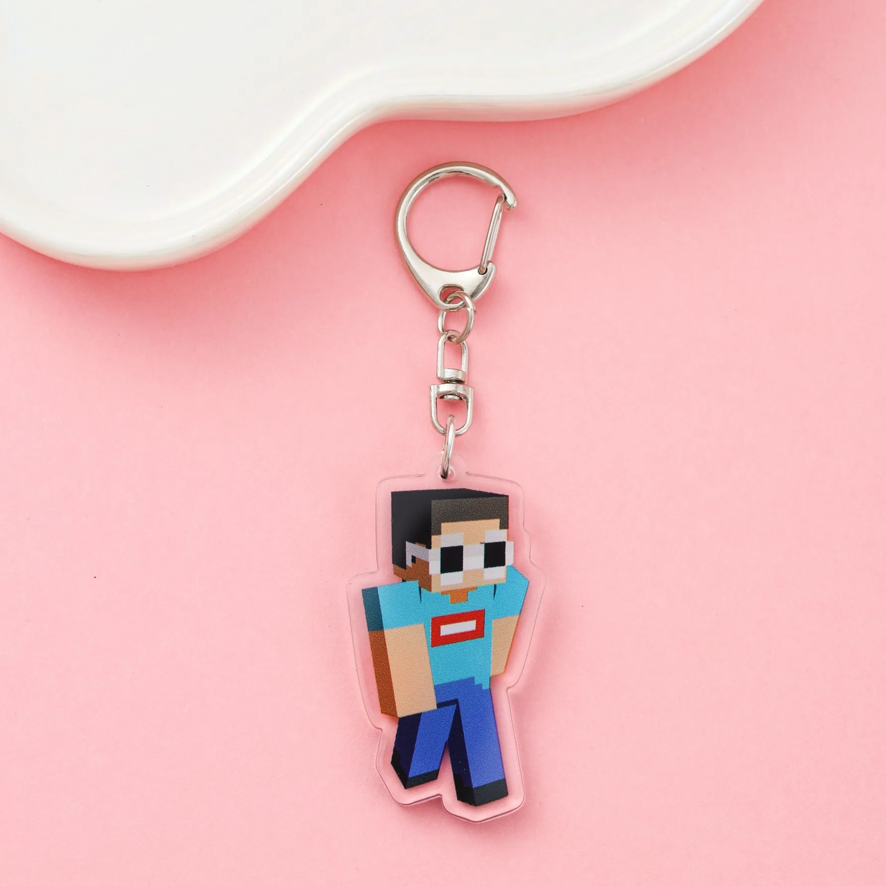 شخصيات اللعبة Minecraft الاكريليك سلسلة مفاتيح السيارة الملحقات العصرية حقيبة سحر ظهره قلادة حلقة رئيسية المشجعين الأصدقاء الهدايا