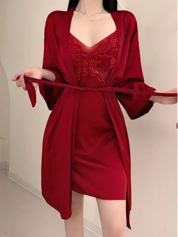 OORU-Robe élégante en satin lisse pour femmes, vêtements solides, motif en dentelle simple, épissage, sexy, mode d'été, 2024