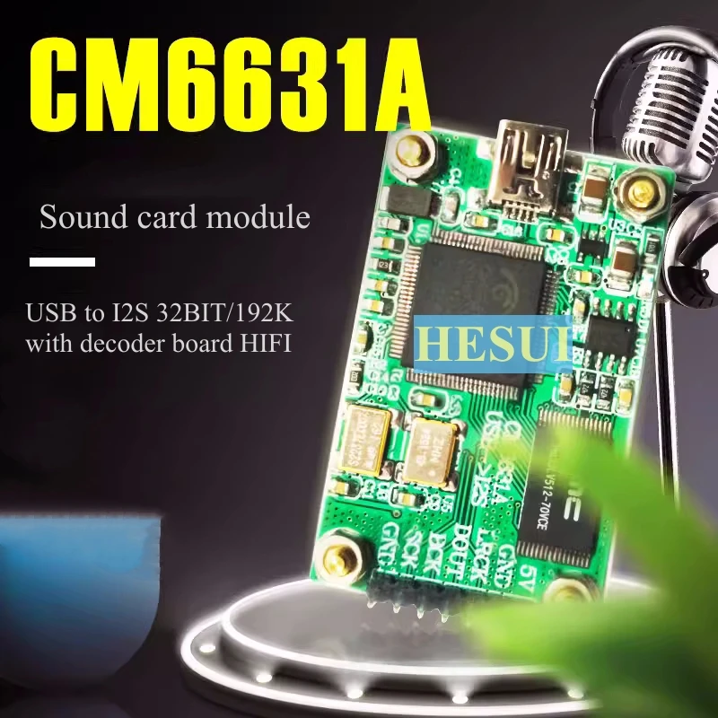 CM6631A sound card module digital interface USB to I2S 32bit/192K with decoder board HIFI