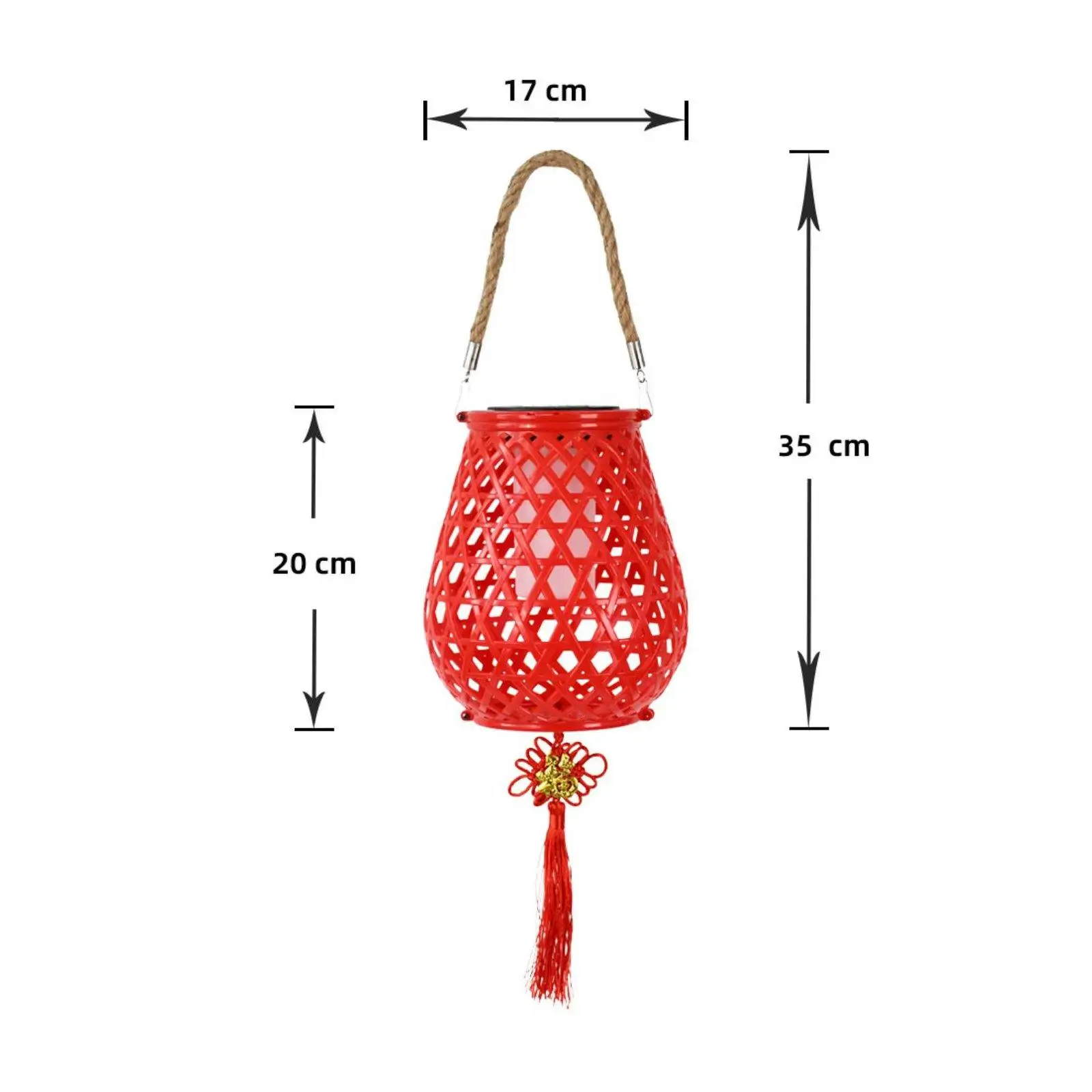 Solar Powered Woven Lantern Energy Saving Bamboo Design Garden Lantern Warm