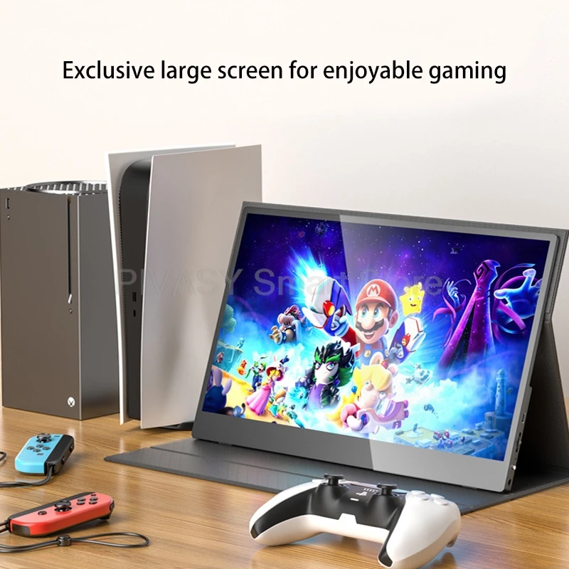 شاشة لمس 13.3 بوصة 4K محمولة PS5 شاشة توسيع الهاتف المحمول مفتاح شاشة كمبيوتر خارجي شاشة ثانوية 100% sRGB 400nit