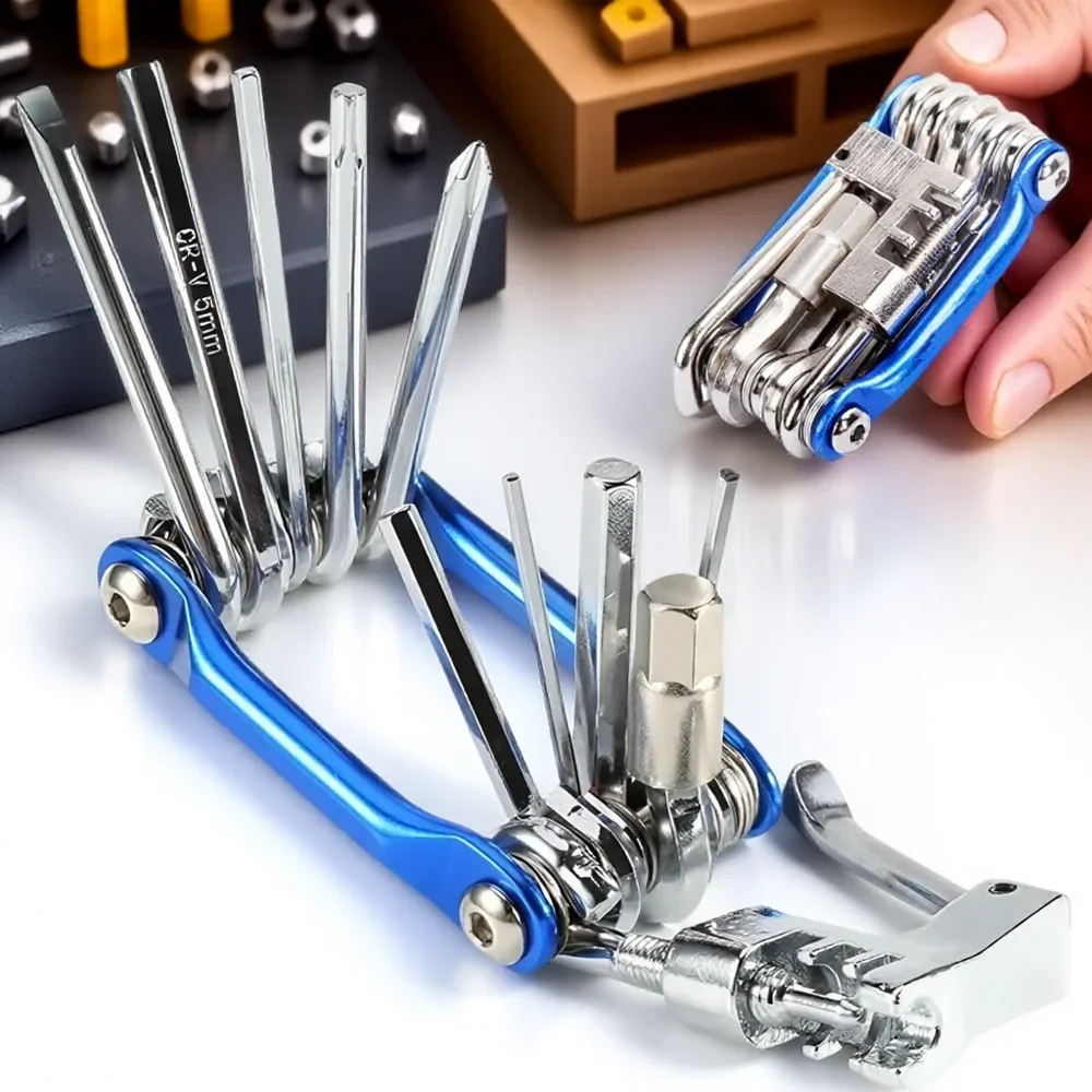 

Multifunction 11 in 1 Bicycle Repair Set Bike Tool Kit Wrench Screwdriver Chain Hex Spoke Mountain Cycling Tools Amagi