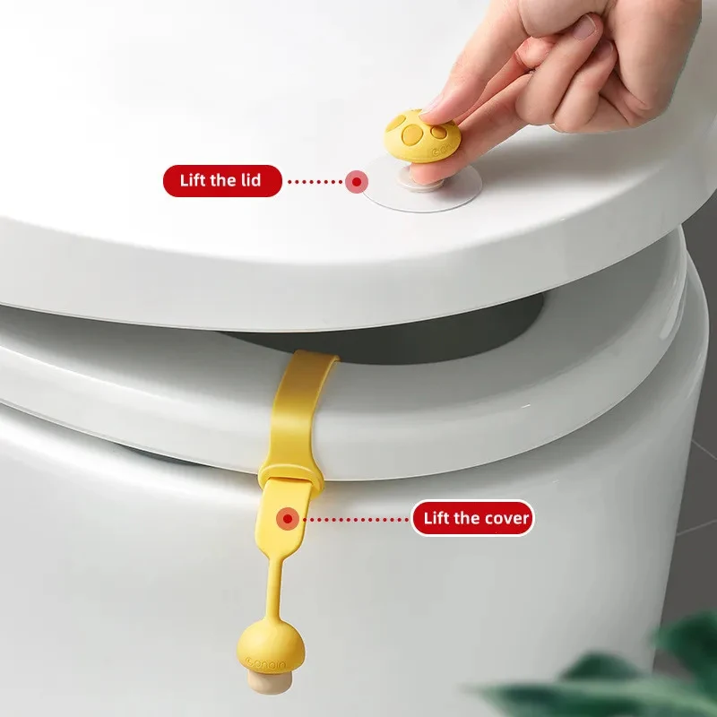 Mushroom Toilet Lid Lifter Closestool Holder Ring Flapper Lifting Device Bathroom Sanitary Adjustable Toilet Seat Lid Opener