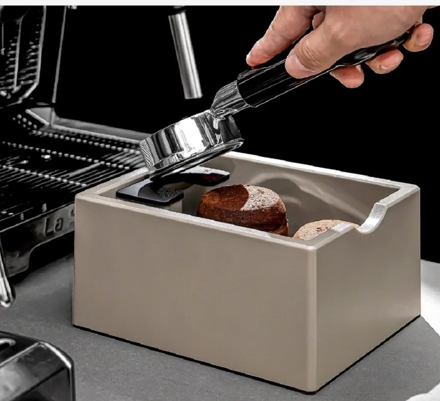 

Square Coffee Knock Box Espresso Grounds Container Dump Bin Bucket Powder Beveled Residue Barista Accessories