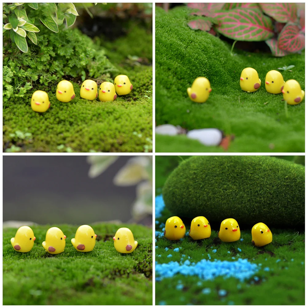 

30Pcs Miniature Yellow Chicks Resin Garden Decoration Cute Small Lightweight Micro Landscape Accessory for Home Decor