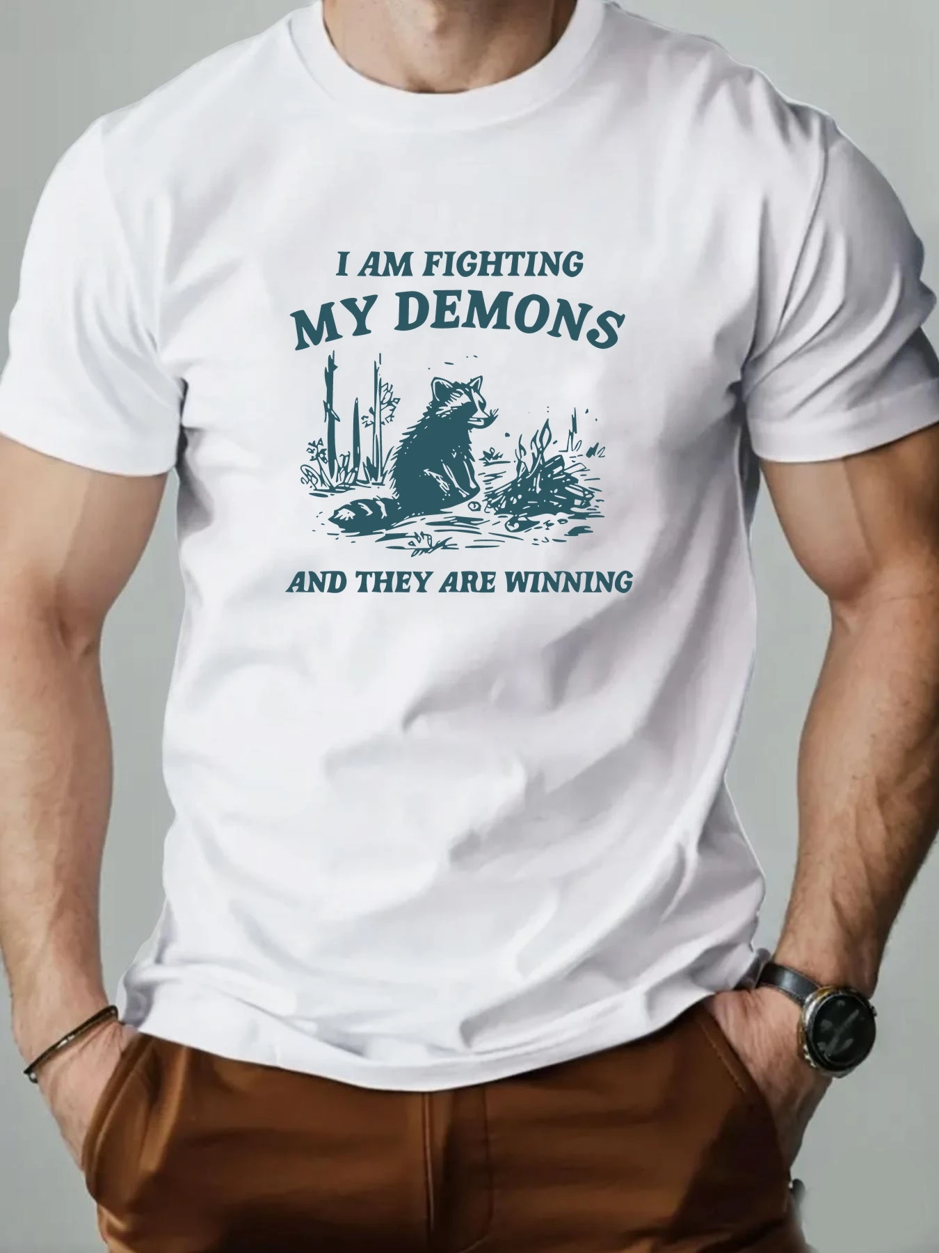 

Summer Men T-Shirt Cartoon Elements Pattern Printed Fashion Leisure Sports Men's Round Neck T-shirt High Quality Men's Clothing