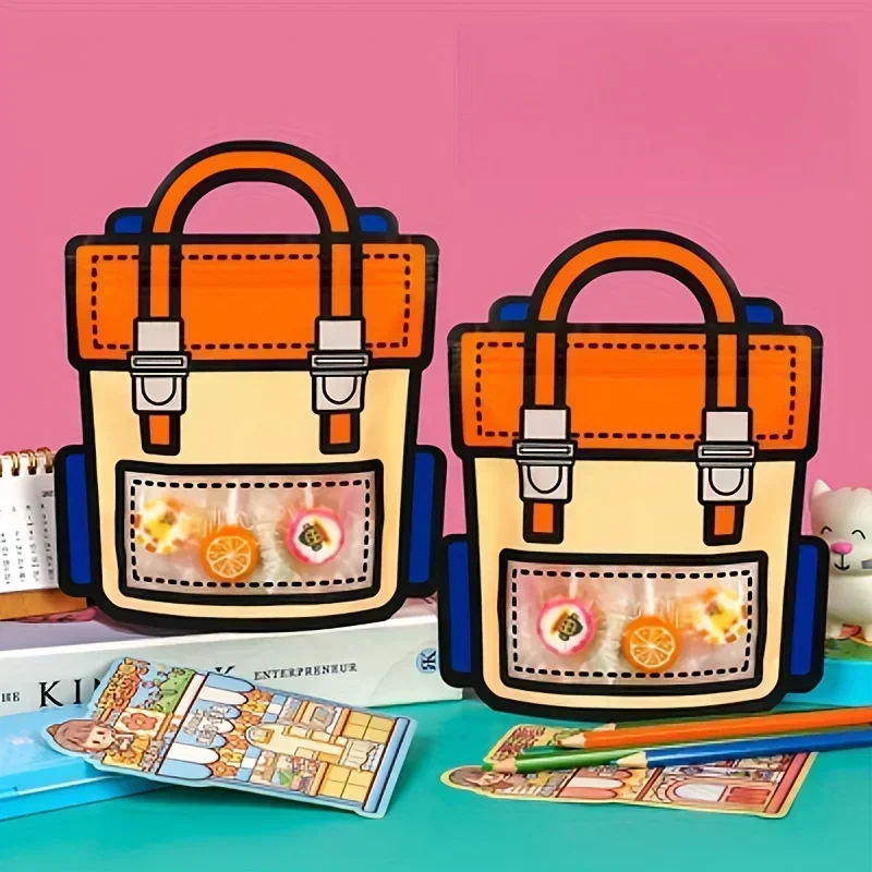Plastik-Geschenktüten Cartoon-Rucksack Goodie-Bag für Schulanfang Geburtstagsparty Geschenktüte mit Griff Süßigkeitentüten für Snacks – Detail 5