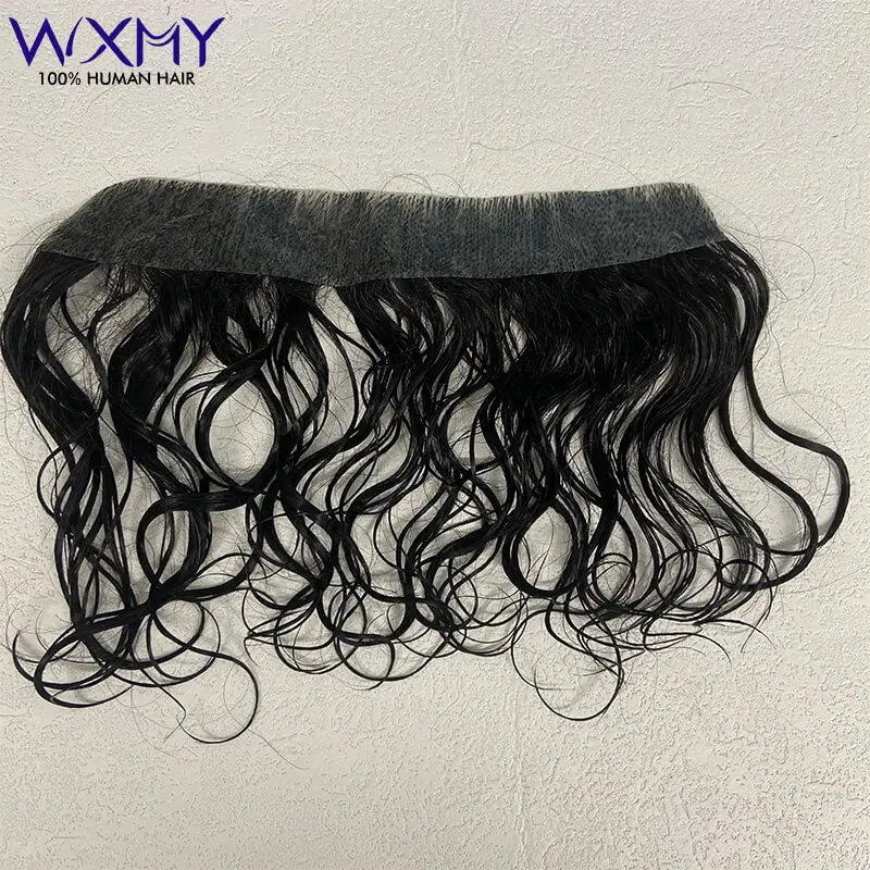 Water Curly Realistic Front Hairine Human Hair Wigs for Men 100%Human Hairpiece System Full Skin Toupee Men Capillary Prosthesis