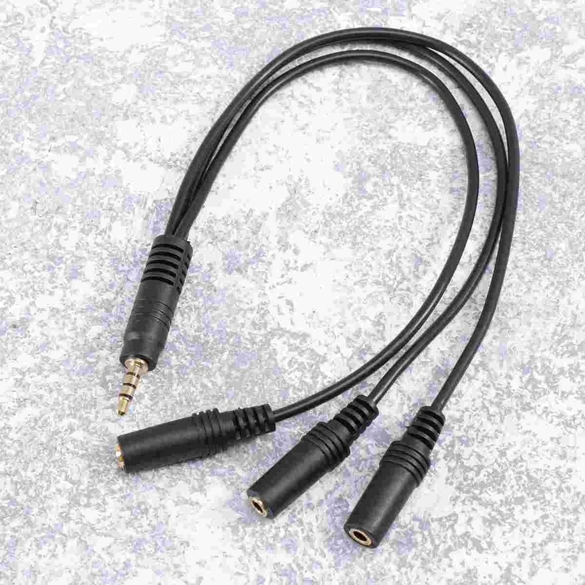 Head Phones Splitter Cable 35mm Audio Headwear Headphone and Microphone Jack for Headset