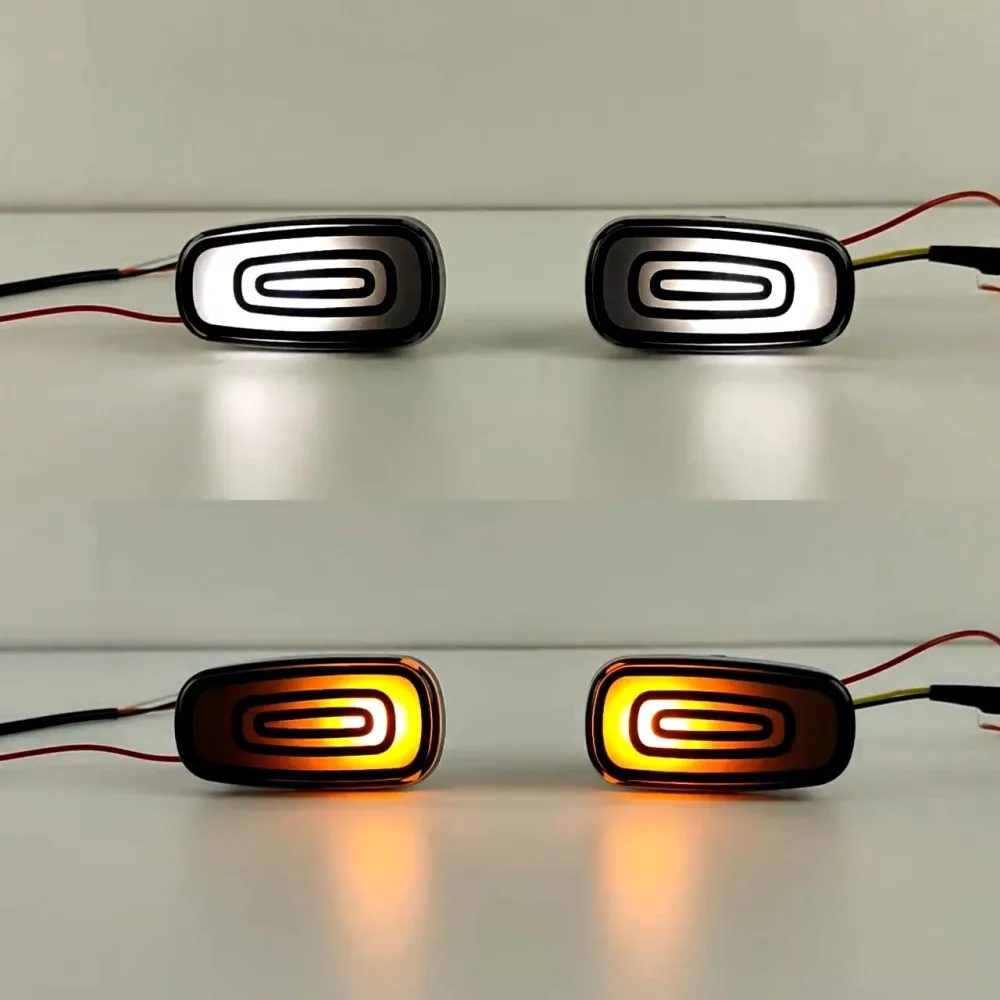 

July King Car Fender Side Daytime Running Light DRL + Streamer Yellow Turn Signals for Toyota Land Cruiser Prado Prius IS LS etc