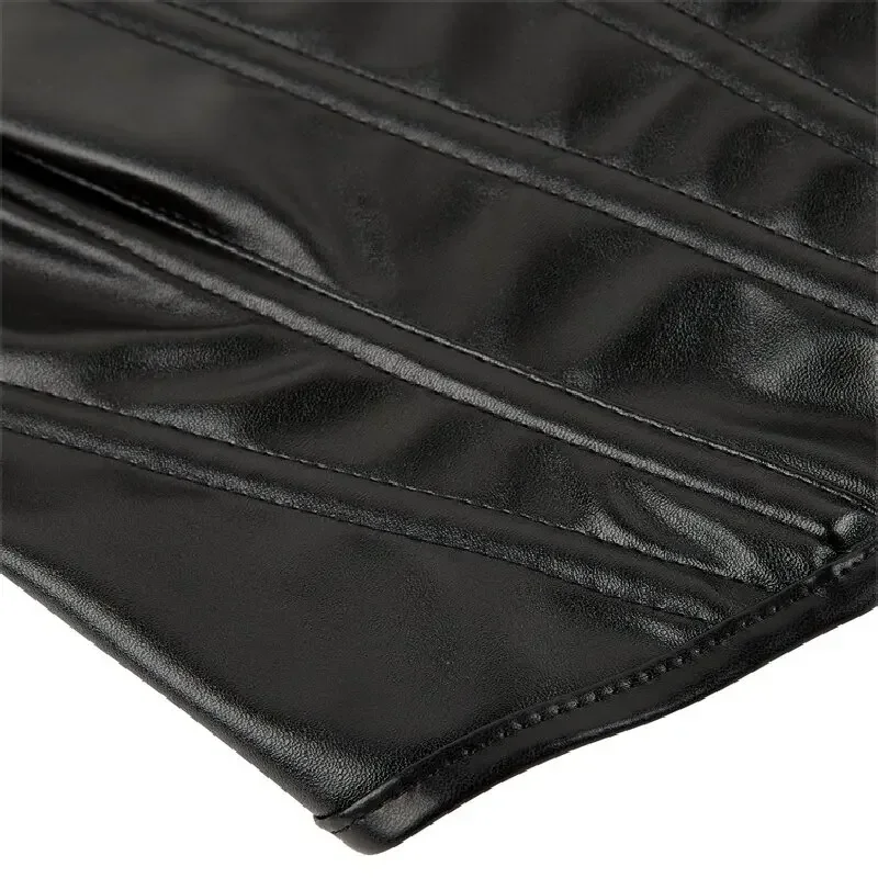 Sem alças fora do ombro espartilho de couro colheita topos rendas até espartilhos roupa interior feminino bustier curto overbust corpo shaper mais tamanho