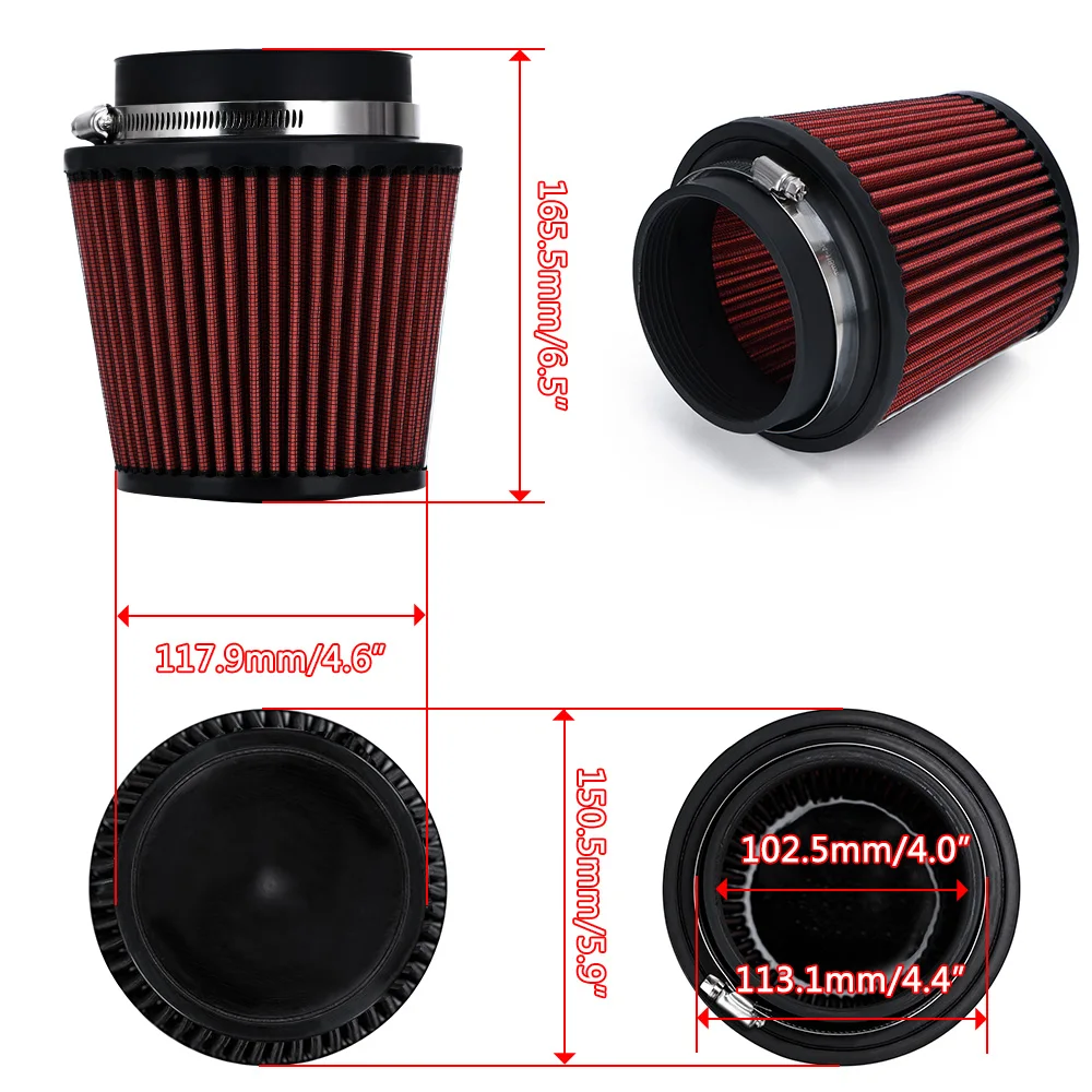 Universal Car Air Filter Modification High Flow Inlet Car Cold Air Intake Cleaner Pipe Modified Scooter 4\